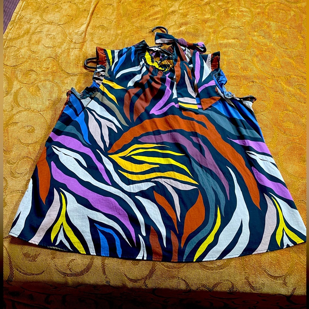 Who What Wear Multicolor Zebra-Print Halter Top
